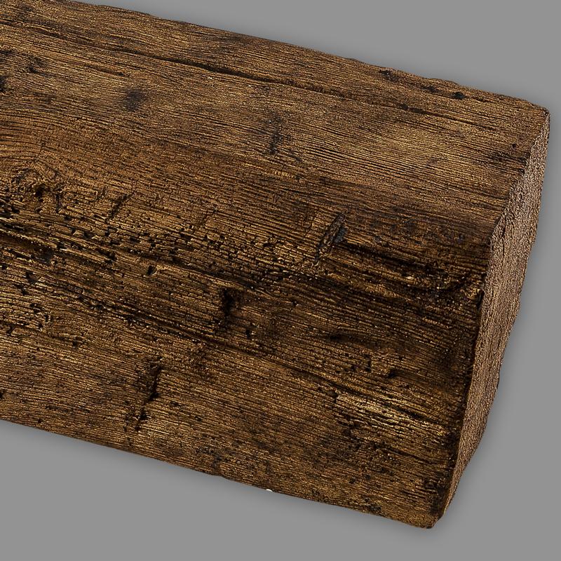 Deckenbalken Eiche Holz Imitat, 19 x 17 cm, Länge 4 m, dunkelbraun