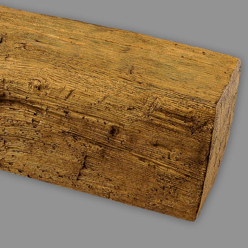 Deckenbalken Holzimitat Eiche, 12 x 12 cm, Länge 3 m, hellbraun