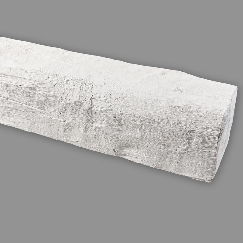 Deckenbalken Holz Imitat, 9 x 6 cm, Länge 2 m, weiß (PU Balken)