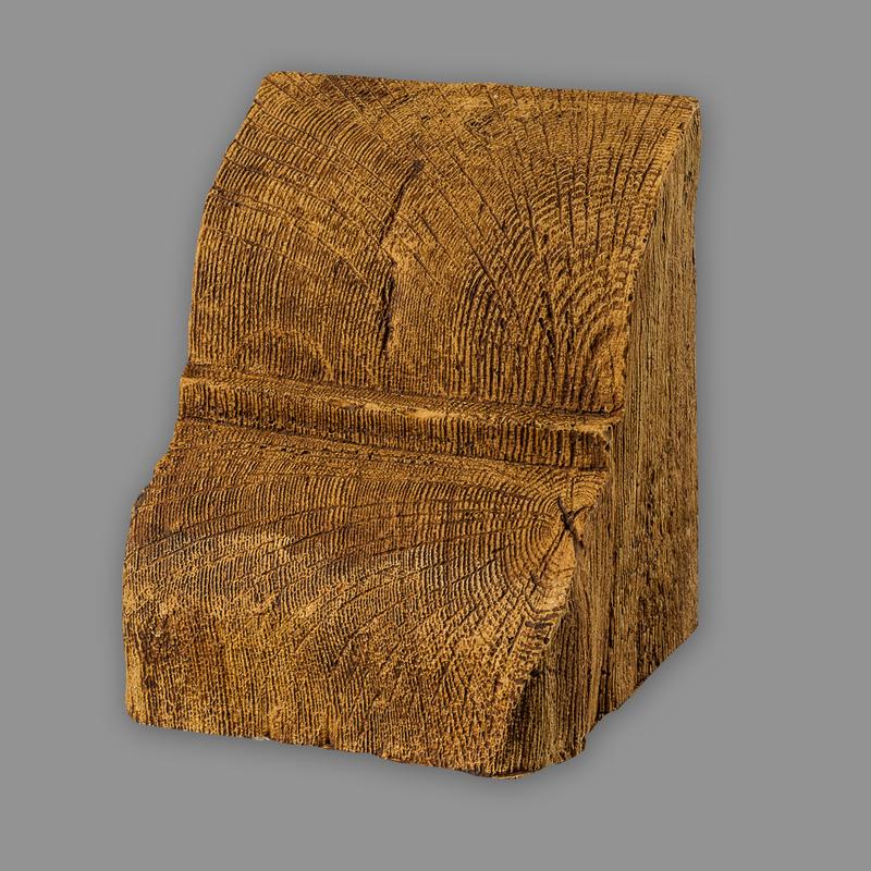 Konsole 12 x 12cm für Deckenbalken Eiche Holz Imitat hellbraun