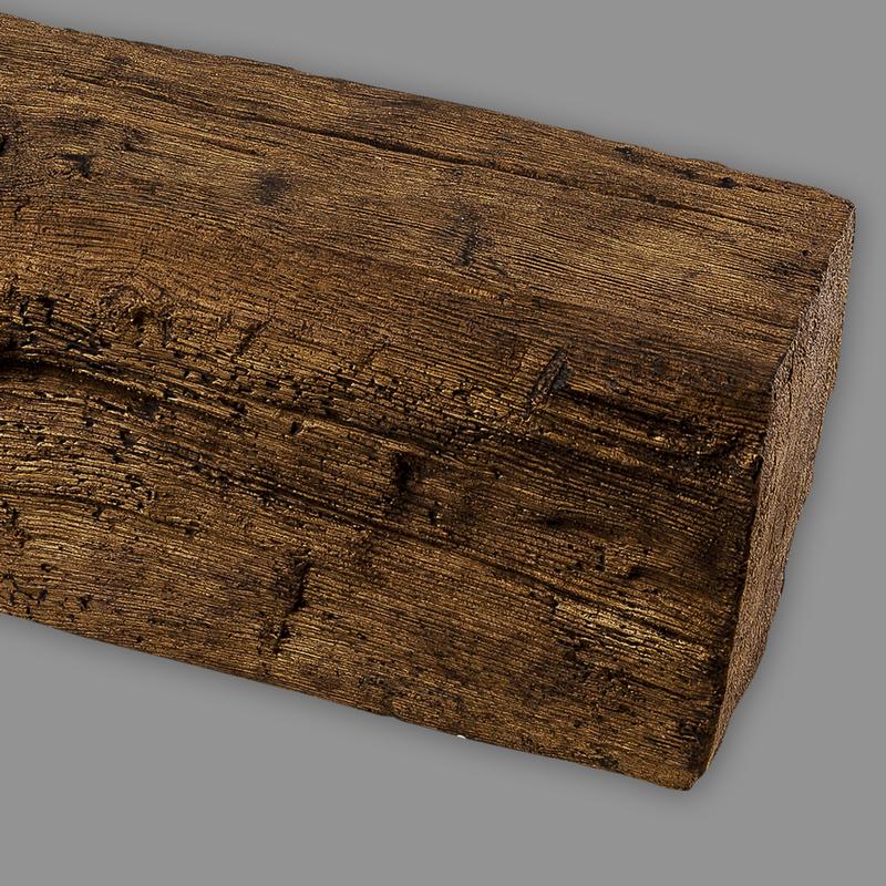 Deckenbalken Imitat Eiche Holz, 12 x 12 cm, Länge 3 m, PU dunkelbraun