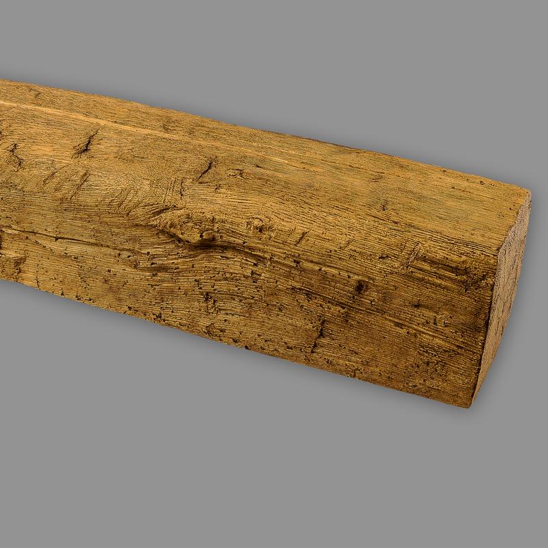 Deckenbalken Holz-Imitat Eiche, 9 x 6 cm, Länge 4m, hellbraun PU