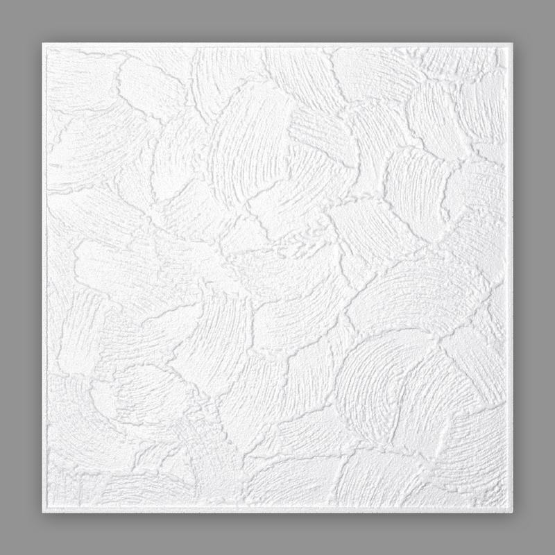 Deckenplatten Kellen-Putz , 50 x 50 cm, Set 8 Stück